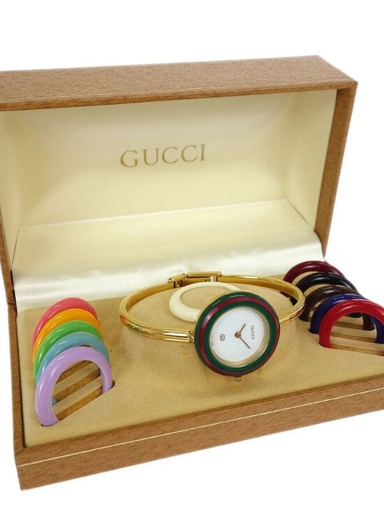 Gucci 1100-L Change Bezel Chameleon Quartz Watch SS 196565 main image 6